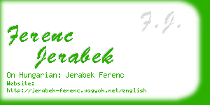 ferenc jerabek business card